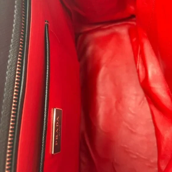 Prada 1 Ba274 2-Way Bag Saffiano Tote Bag Black - Picture 12 of 15